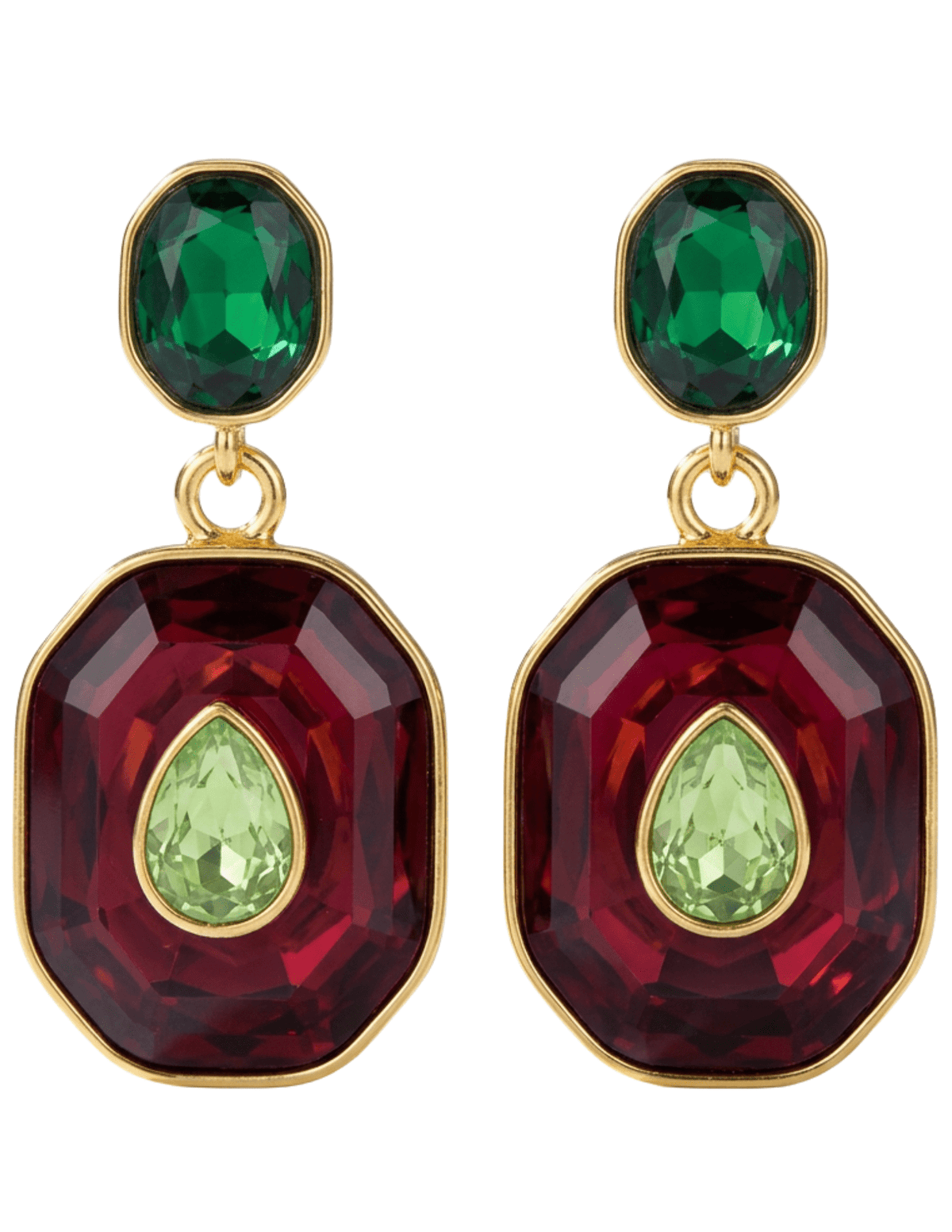 St. Barths La Robe Mariya Large Earrings in Red & Green