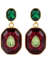 St. Barths La Robe Mariya Large Earrings in Red & Green