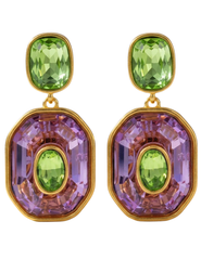 St. Barths La Robe Mariya Purple & Green Statement Earrings