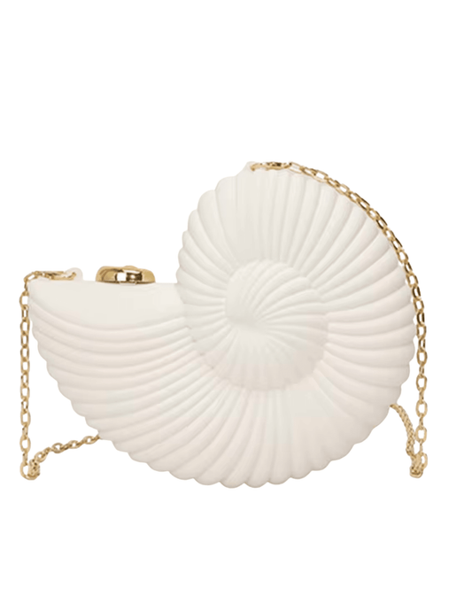 St. Barths La Robe Nautilus matte acrylic crossbody bag in white