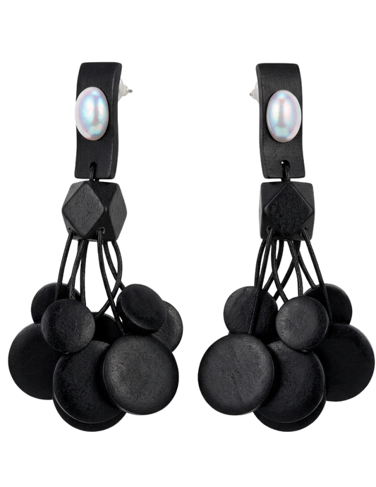 St. Barths La Robe Yara Wooden Earrings | Steven Dann