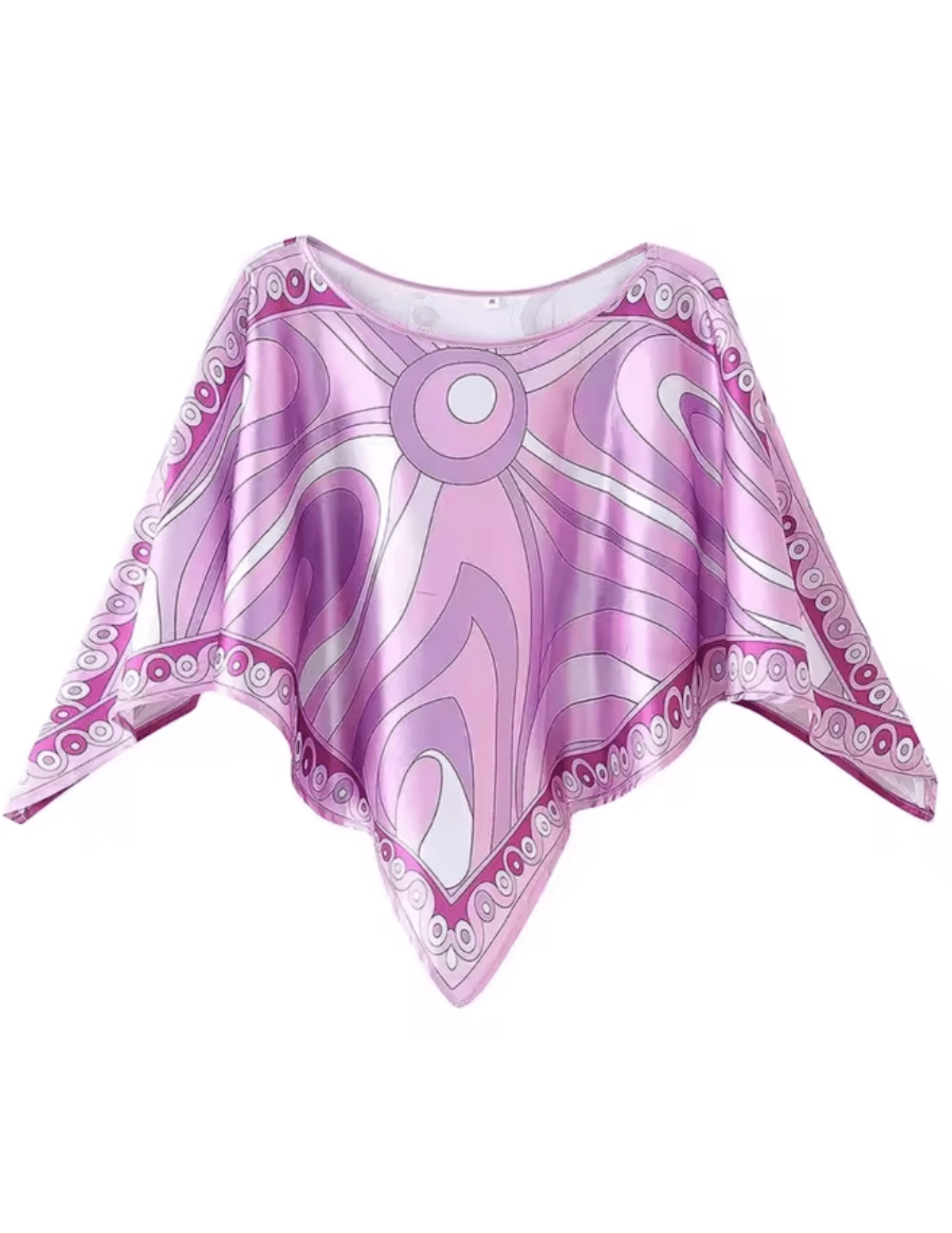 St Barths La Robe Lola scarf top in purple retro swirl print