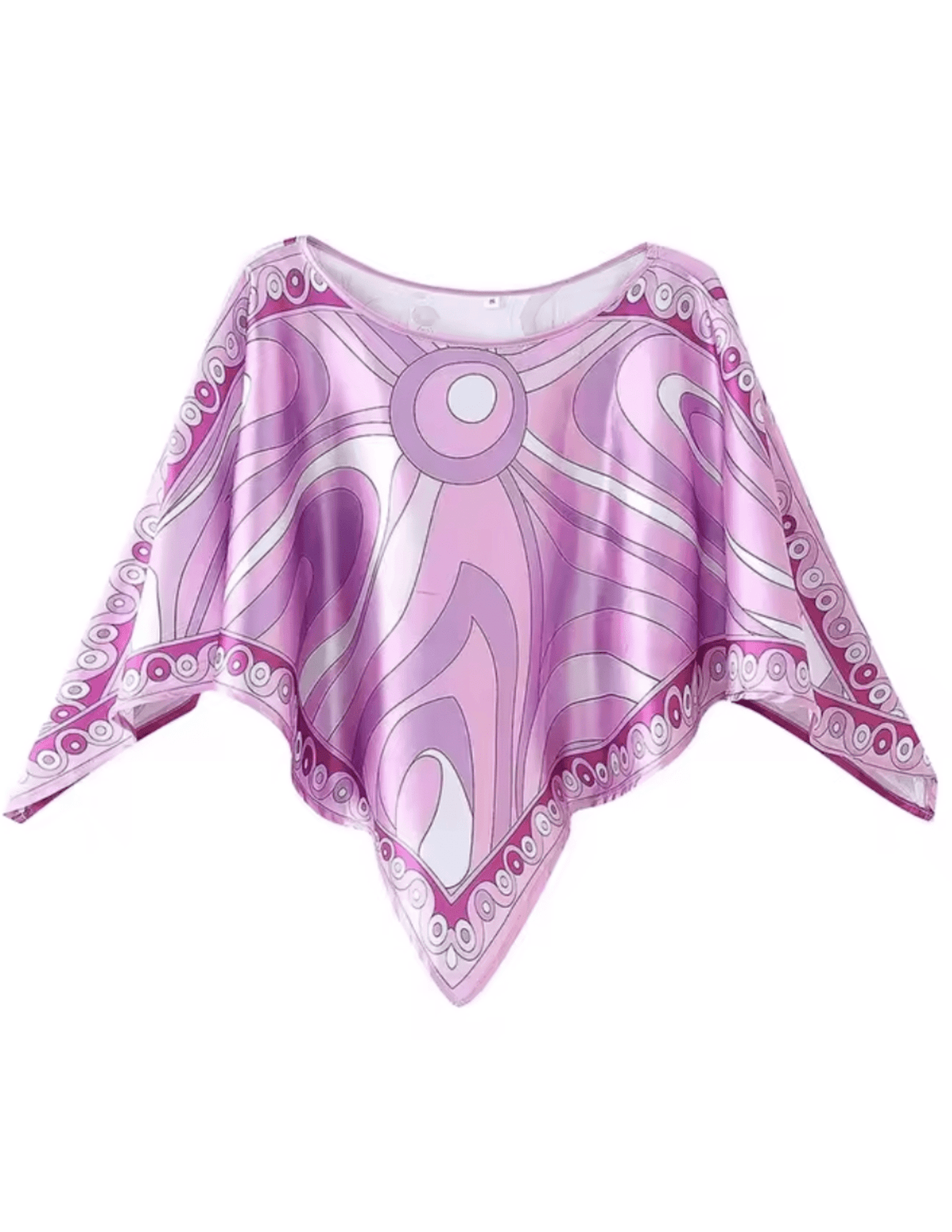 St Barths La Robe Lola scarf top in purple retro swirl print