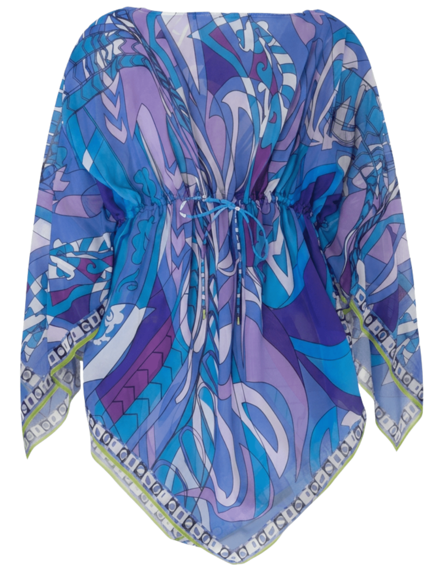 St. Barths La Robe Lori Sheer Cover-Up in Blue Purple Psychedelic Swirl
