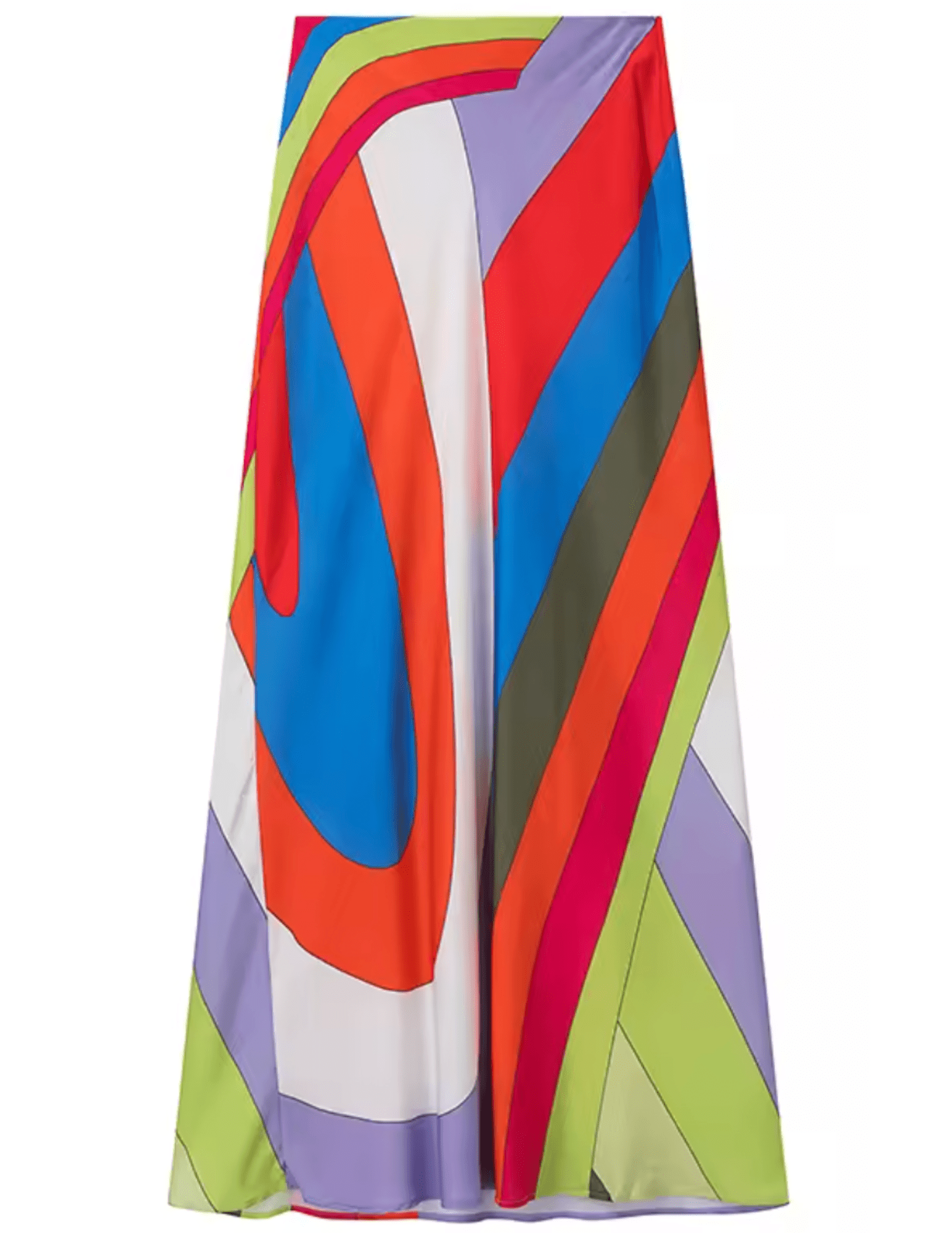 St. Barths rainbow kaleidoscope geometric print maxi skirt