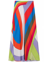 St. Barths rainbow kaleidoscope geometric print maxi skirt