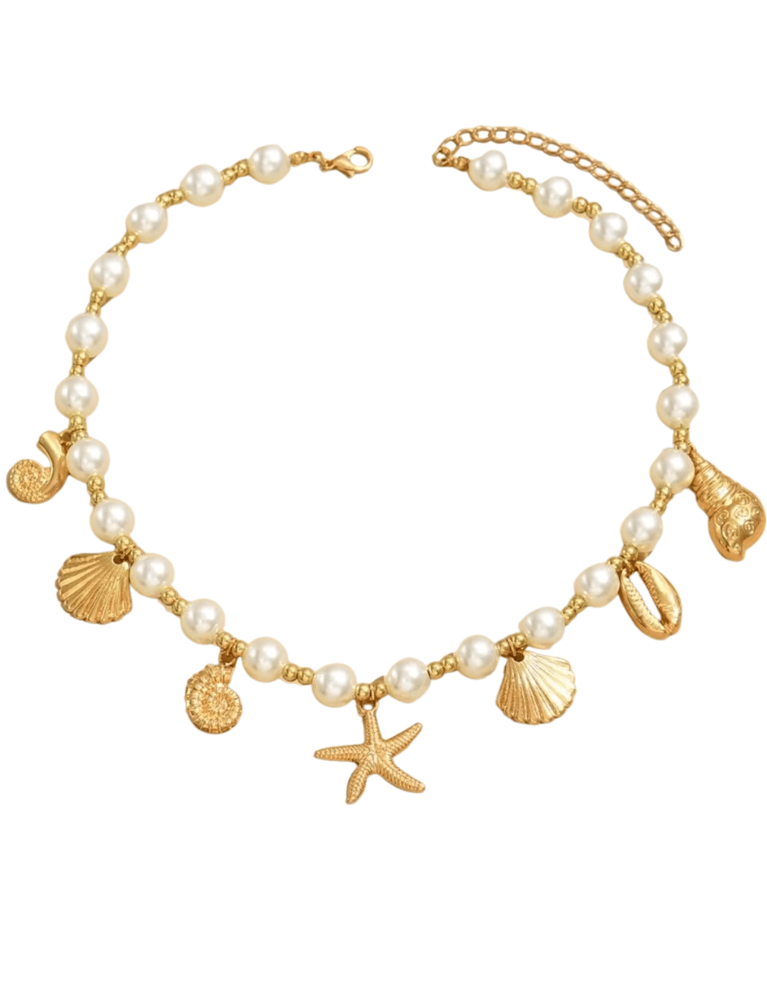 St. Barths Mollie pearl charm necklace with ocean charms
