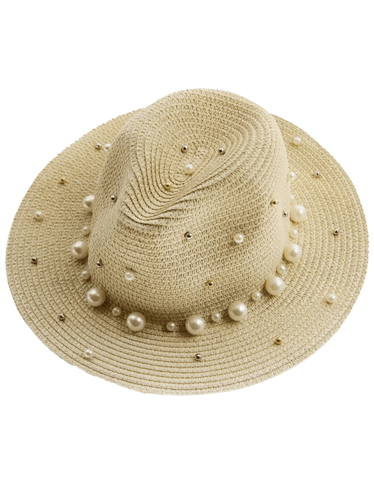 St. Barths La Robe - St. Barths La Robe Pearl Embellished Sun Hat - Buy Online