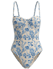 St. Barths La Robe Rebecca one piece swimsuit in coastal toile print