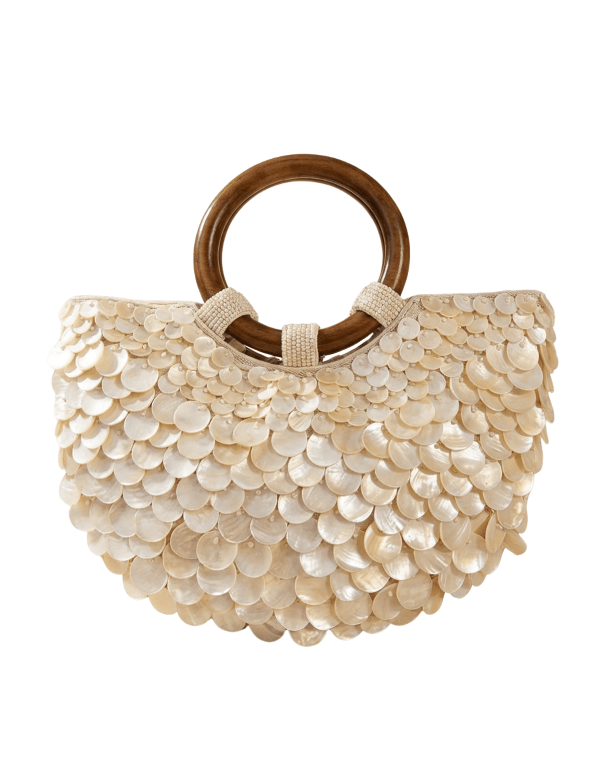 St. Barths La Robe Savannah mini shell bag in ivory half-moon silhouett