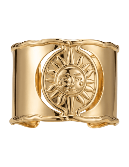 St. Barths La Robe Soleil wide cuff bracelet in gold