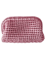 St. Barths Zoe metallic woven clutch in pink