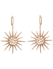 Steven Dann 14K Rose Gold Pavé Starburst Earrings with natural diamonds