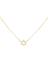 Steven Dann 14K Yellow Gold Diamond Sun Necklace with pavé sunburst pendant