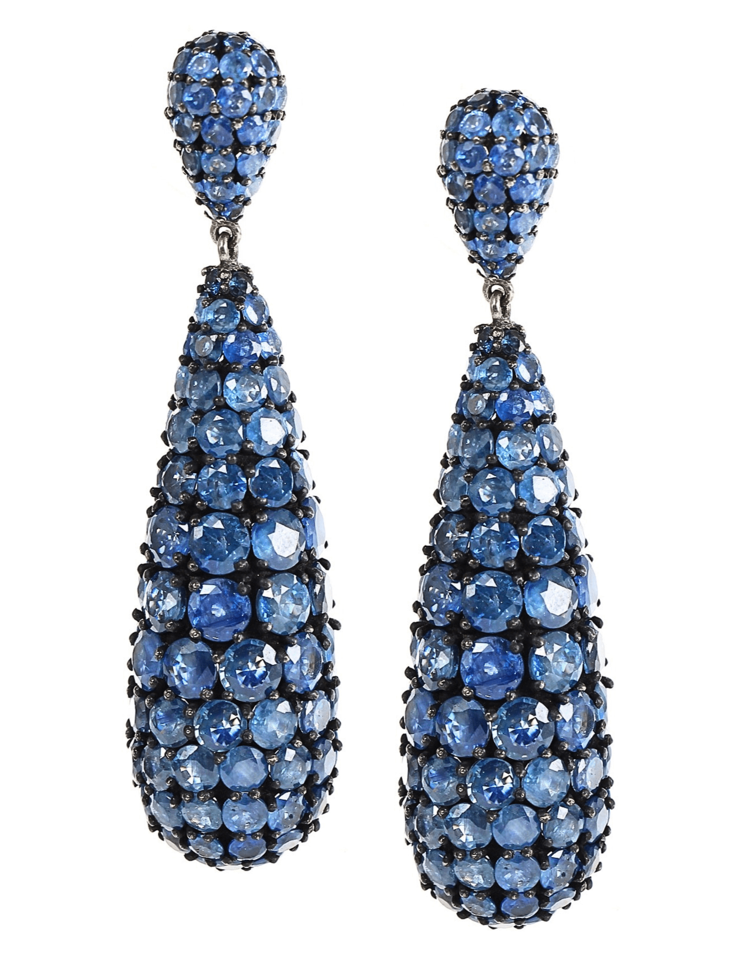 Steven Dann 30 Carat Natural Blue Sapphire Earrings with 14K gold posts