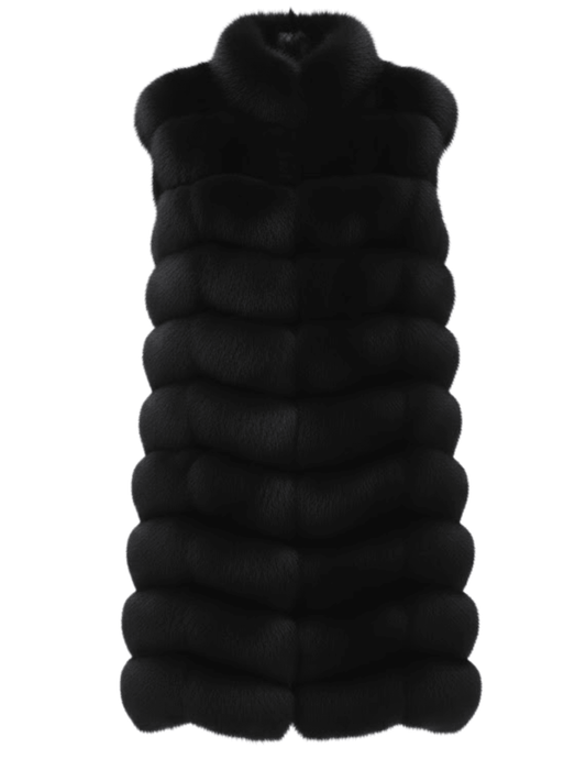 Women’s luxury real fox fur sleeveless vest