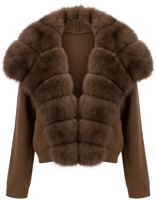Steven Dann Bonnie Fox Collar Cardigan in Coffee