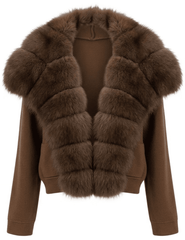 Steven Dann Bonnie Fox Collar Cardigan in Coffee