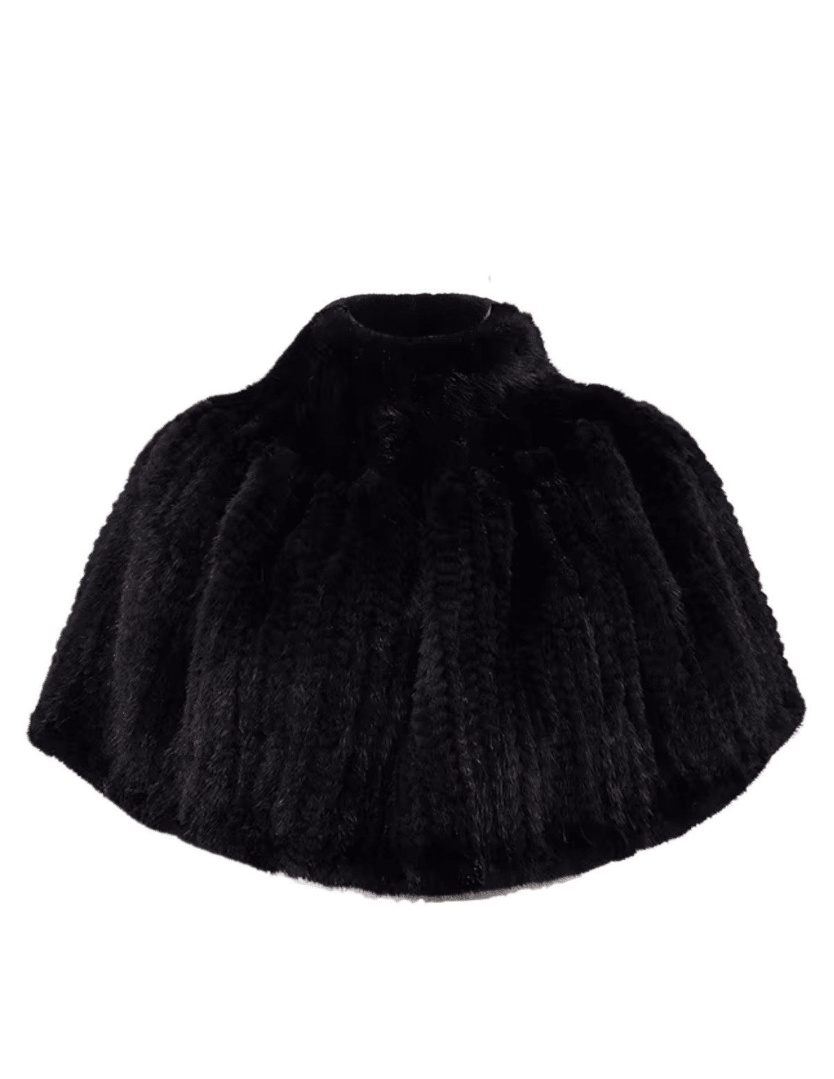 Steven Dann Felicity Turtleneck Mink Shawl Cape in black