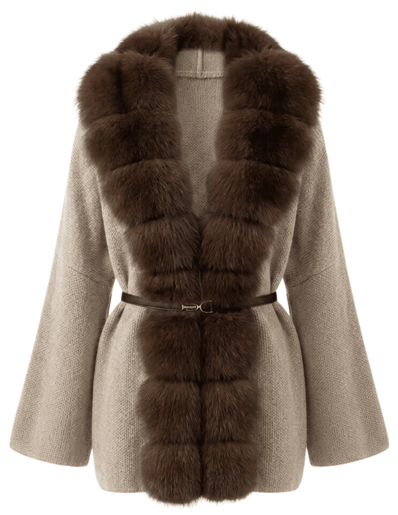 Steven Dann Georgia Fox Collar Cardigan in Oat Sable