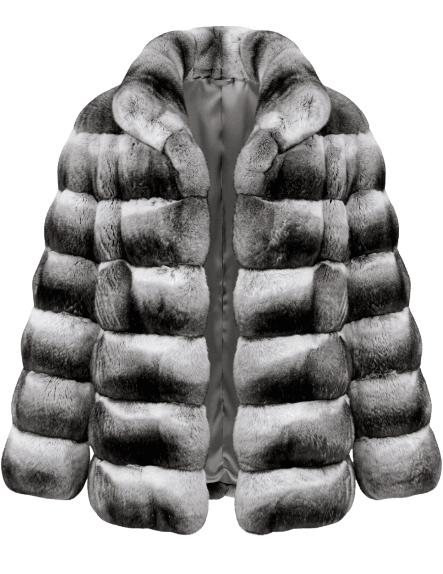 Steven Dann Kinsley Black & Silver Rex Fur Jacket