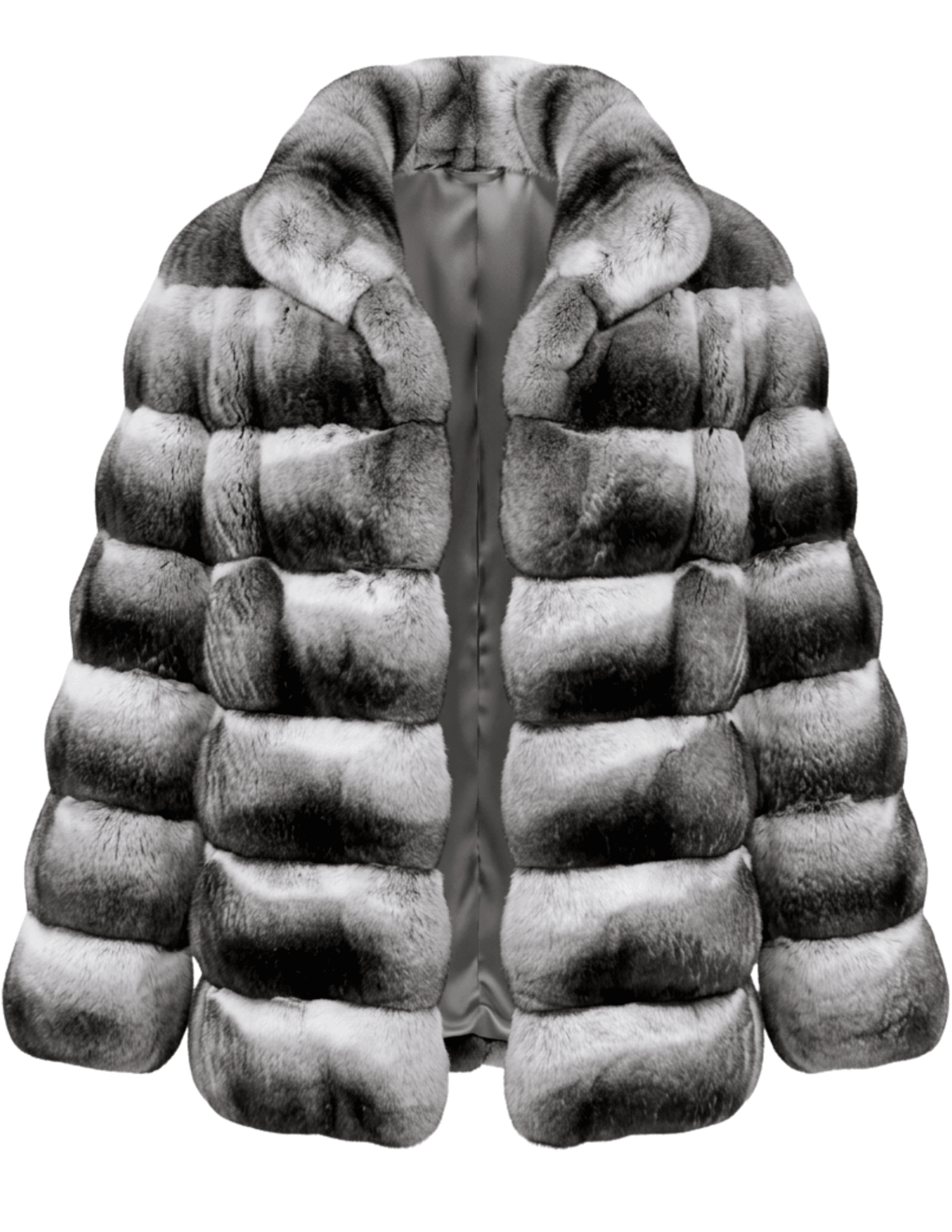 Steven Dann Kinsley Black & Silver Rex Fur Jacket