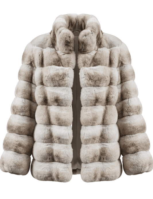 Steven Dann Kinsley Ivory & Natural Rex Fur Jacket