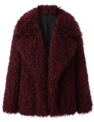 Steven Dann Layla Faux Mongolian Coat in Burgundy