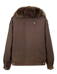 Back view of Steven Dann Tiffany Down Jacket in Coffee