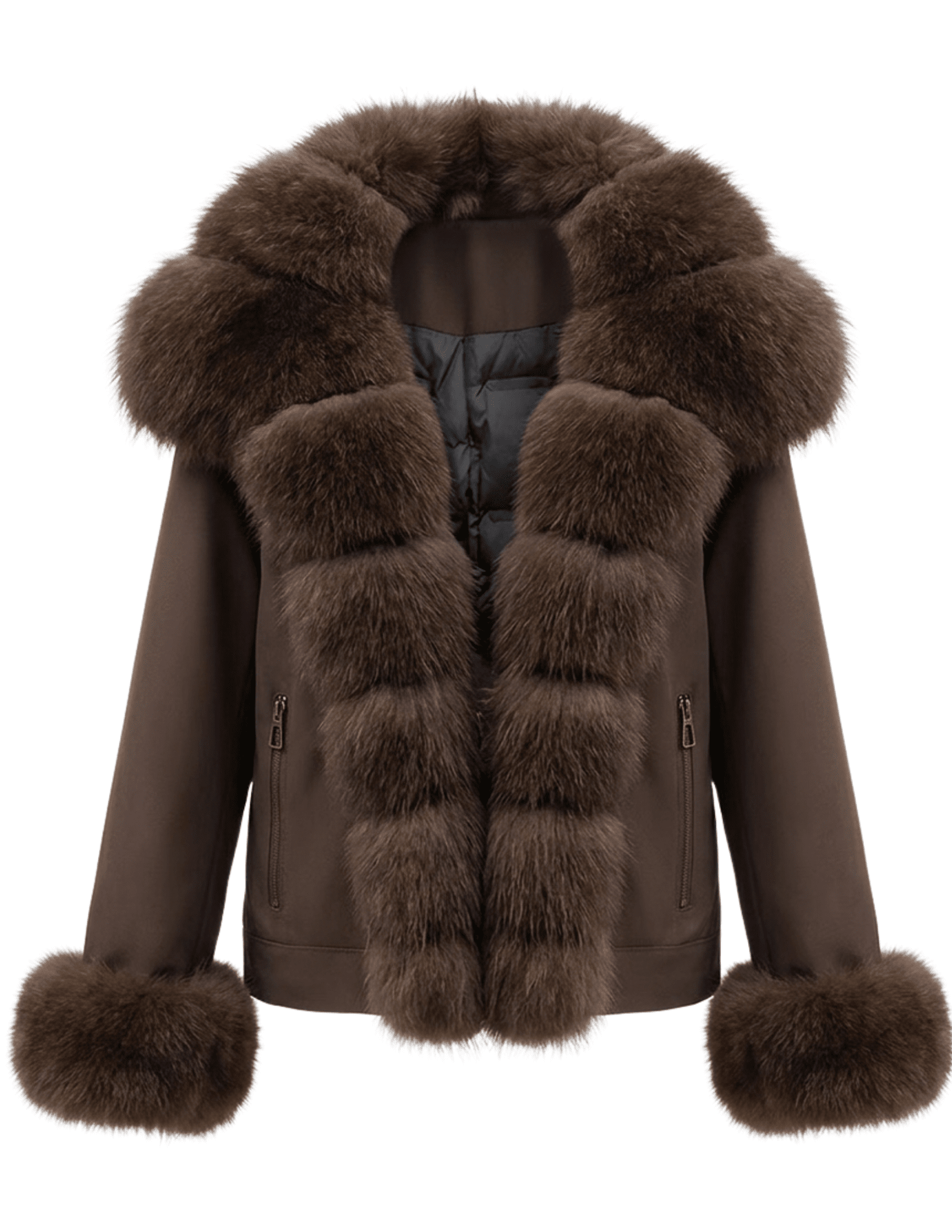 Steven Dann Valerie Fox Collar Down Jacket Coffee
