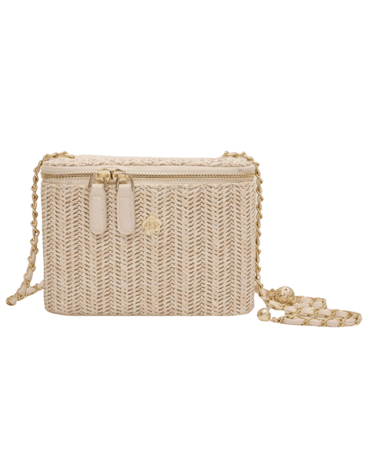 St. Barths La Robe Karlie Straw Box Bag in Light Sand