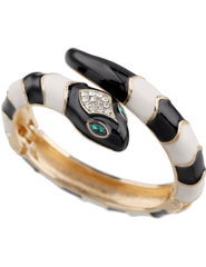 Austin Blaze Mamba wrap bracelet in black and white enamel snake design