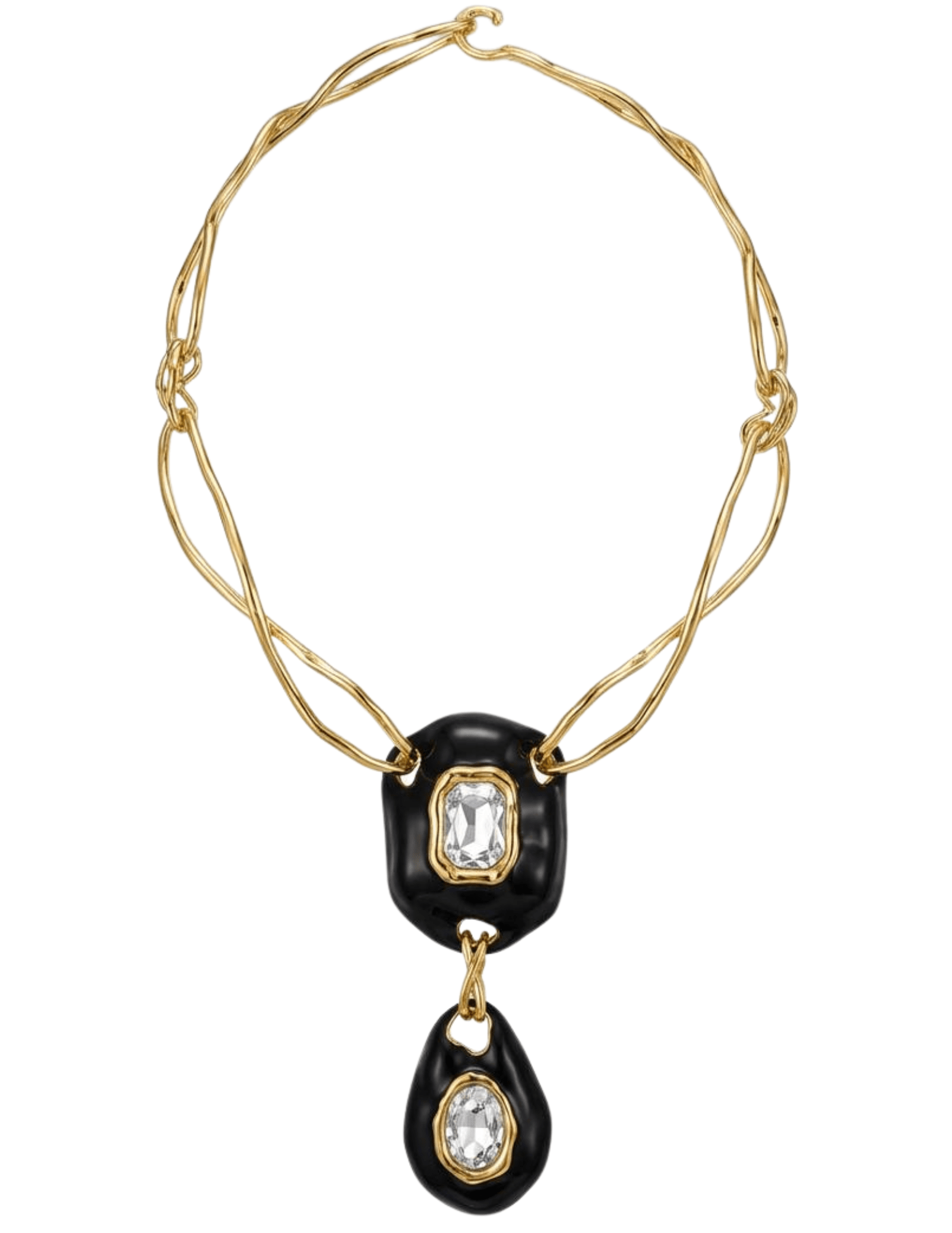 ustin Blaze Alexi Statement Necklace in Black and Gold