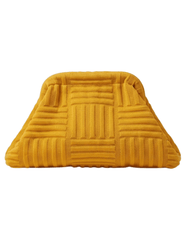 St. Barths La Robe Cabana Stripe Textured Clutch in Dandelion