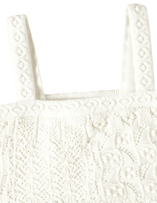 Zimmermann Wylie Kid's Knit Top Dress square neckline and floral printed skirt detail