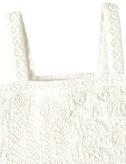 Zimmermann Wylie Kid's Knit Top Dress square neckline and floral printed skirt detail