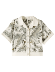 Zimmermann Wylie Kid's Relaxed Shirt in Sage Palm – short sleeve cotton shirt
