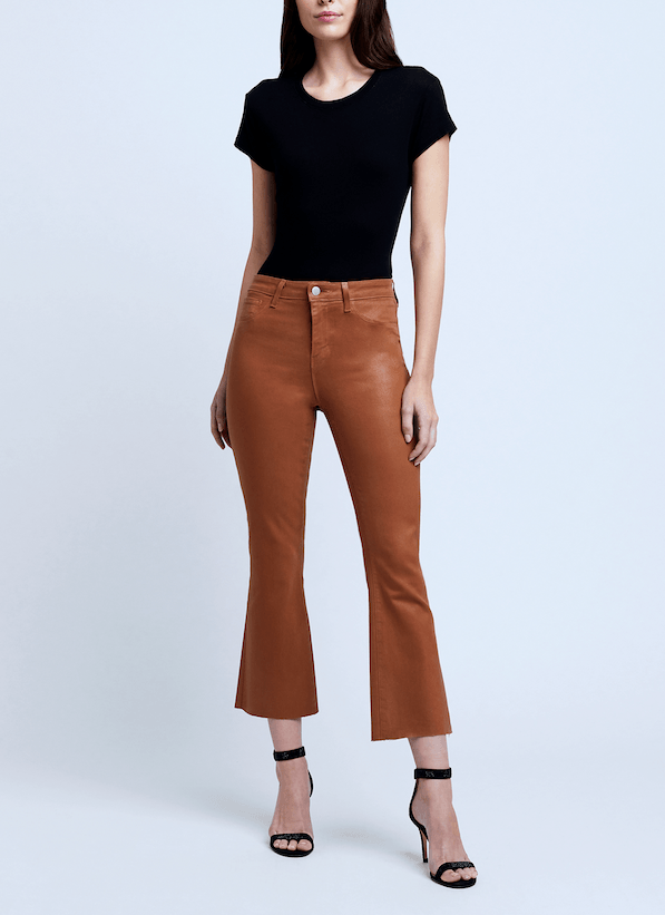 L'Agence - RA-L'Agence Kendra High Rise Cropped Coated Jean - Buy Online