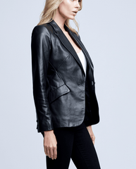 L'Agence - L'Agence Chamberlain Leather Blazer - Buy Online