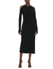 Helmut Lang - Helmut Lang Sheer Sleeve Midi Dress - Buy Online