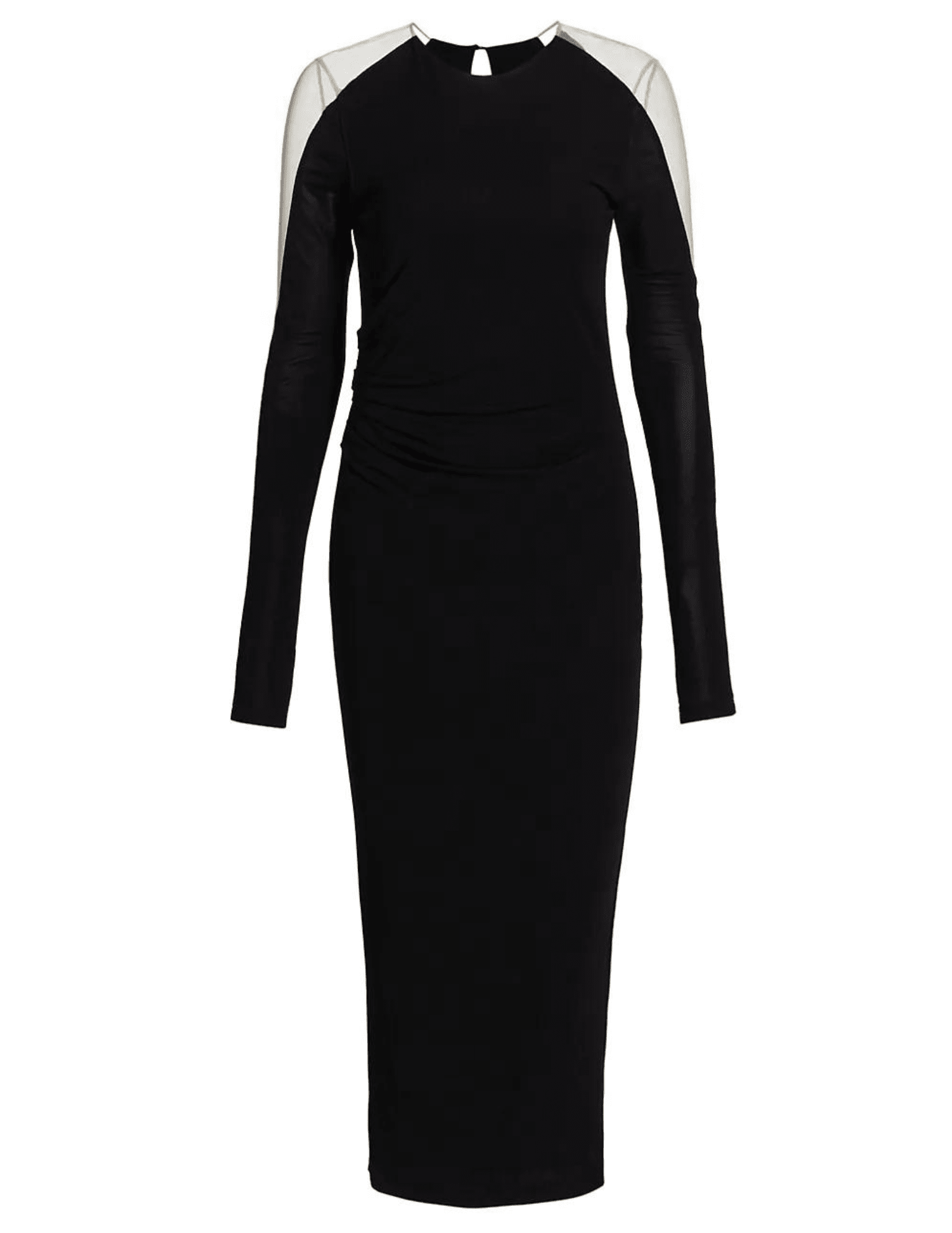 Helmut Lang - Helmut Lang Sheer Sleeve Midi Dress - Buy Online