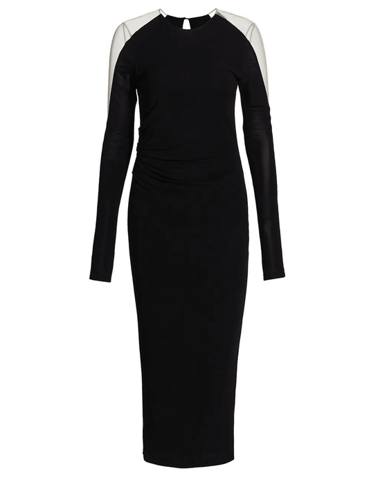 Helmut Lang - Helmut Lang Sheer Sleeve Midi Dress - Buy Online