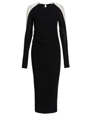 Helmut Lang - Helmut Lang Sheer Sleeve Midi Dress - Buy Online