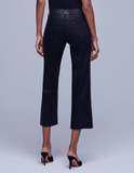 L'Agence Wanda High Rise Cropped Wide Leg Coated Jean