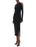Helmut Lang Sheer Sleeve Midi Dress