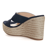 L'Agence Valetta Leather Espadrille Wedge Sandals