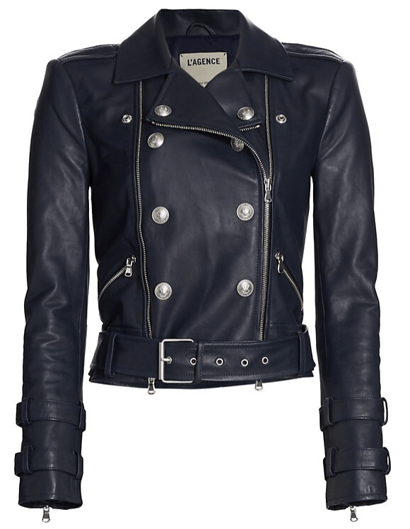L'Agence Billie Belted Leather Jacket