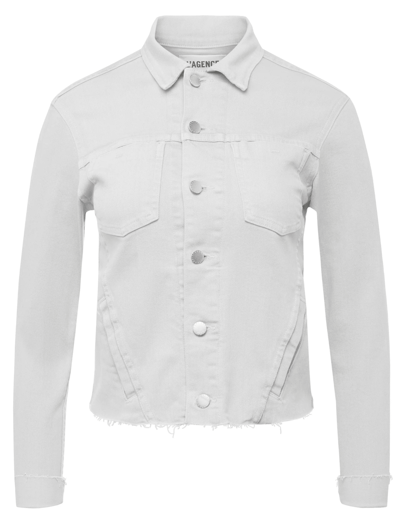 L'Agence Janelle Slim Raw Jacket in Blanc